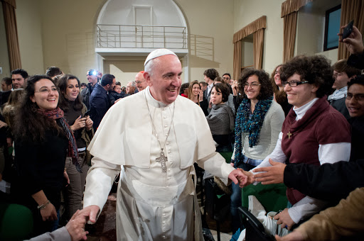 Pope Francis during a pastoral visit in the parish of the Sacro Cuore di Gesù &#8211; en