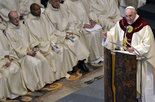 Pope Francis celebrates a mass at the Chiesa Del Gesù &#8211; en
