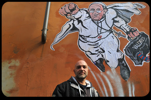 Superpope Artist Acclaims Pope Francis as a True Hero AFP Tizani Fabi