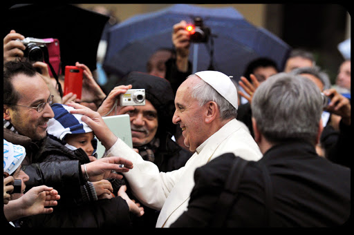 Pope Francis Visits Roman Parish Serving Homeless Poor TIZIANA FABI / AFP