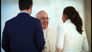Pope Urges Engaged Couples to Build Marriage on Rock of Love Gabriel Bouys AFP
