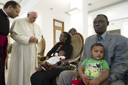 Pope Francis meets Meriam Ishag