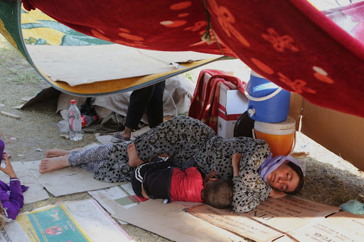Yazidi refugees near Turkey-Iraq border