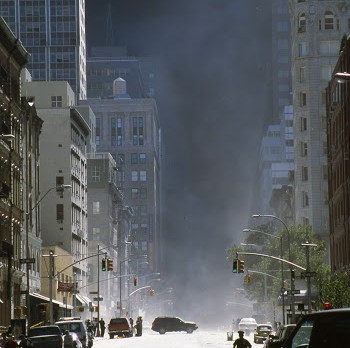 Lower Manhattan after 9/11 attack