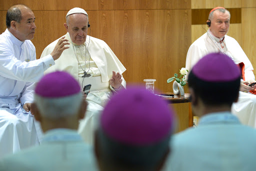 Pope Francis attends a meeting with the bishops of Korea &#8211; en