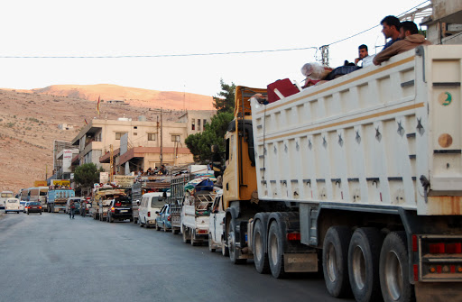 Syrian refugees leaving Arsal Lebanon