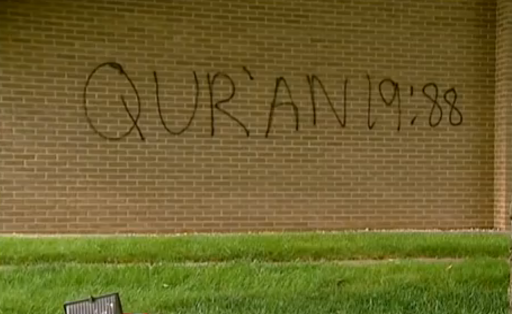 Jihadi graffiti on side of Indiana church