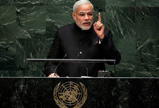 Indian PM Narendra Modi speaks at UN