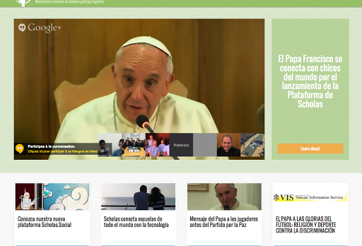 Pope live on Google Hangout
