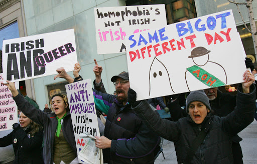 Irish-American gay community protest on Fifth Avenue