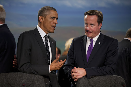 President Obama with David Cameron in Wales