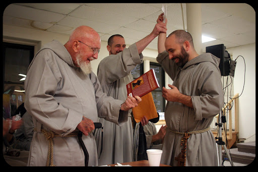 Fr Benedict Groeschel with fellow friars