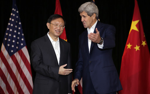 John Kerry with China State Councilor Yang Jiechi