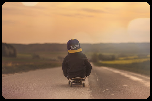 A boy on a skateboard