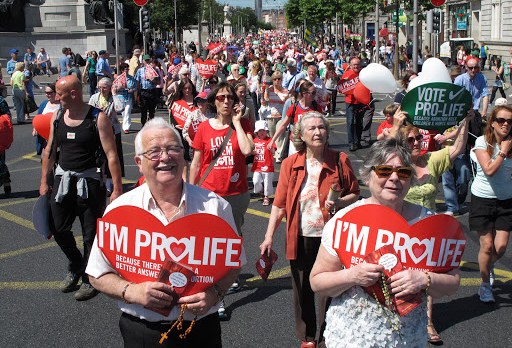 Pro-life march in Dublin Ireland