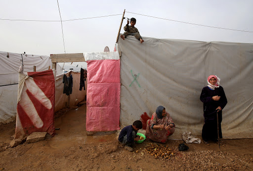 Syrian refugees at Lebanese camp