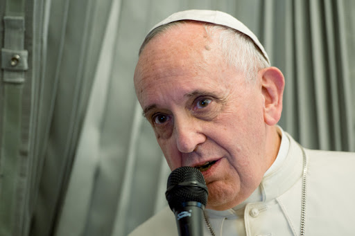 Pope Francis during the press conference on the papal flight &#8211; CPP &#8211; en