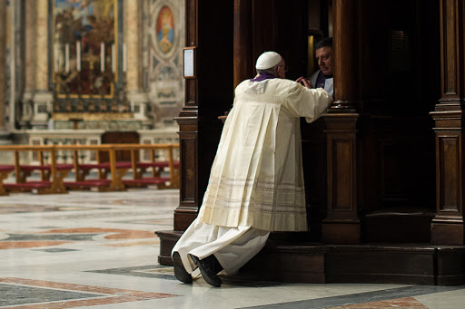 Pope Francis during a confession &#8211; crop &#8211; AFP &#8211; en