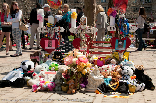Boston marathon bombing teddy bear memorial