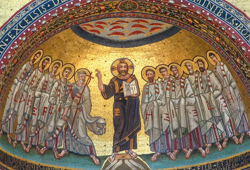 Jesus blessing the Apostles mosaic, Lateran Palace