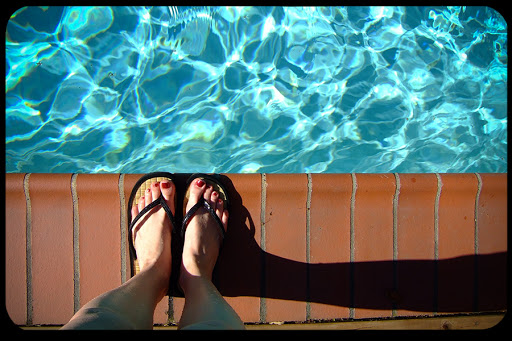 feet poolside
