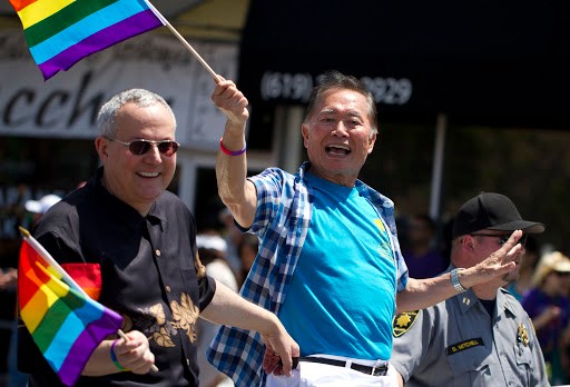 George Takei at gay pride parade in California