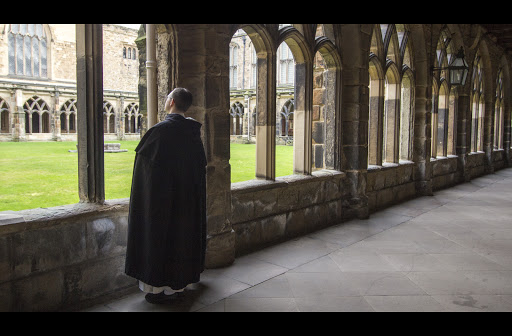 Dominican monk in cloister