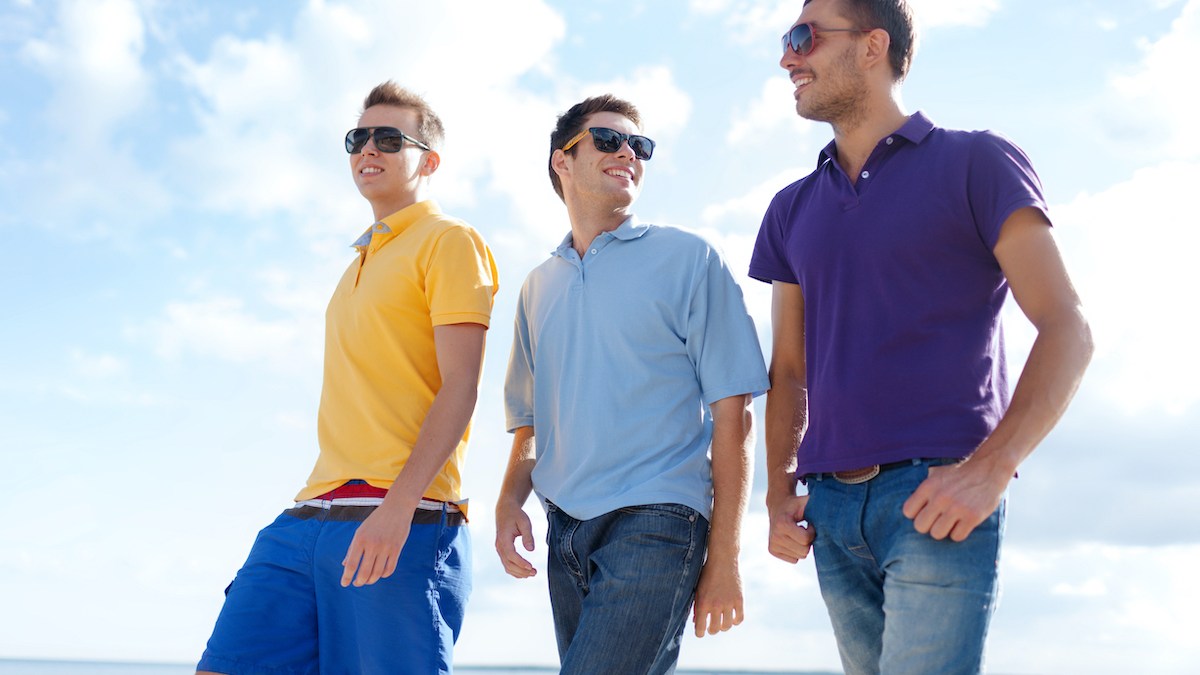 THREE FRIENDS ON BEACH