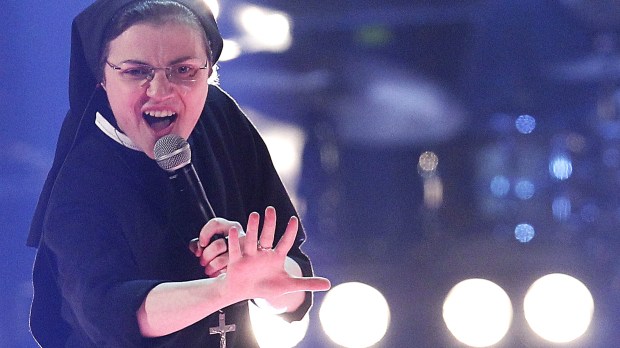 Sister Cristina Scuccia performs during The Voice of Italy in Milan