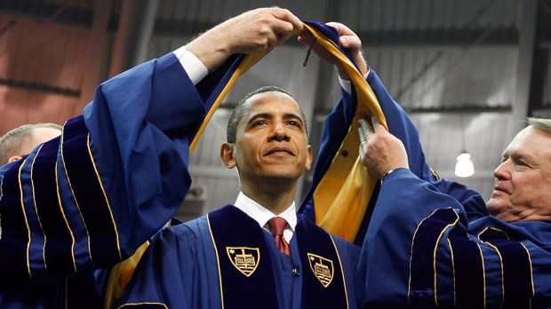 Obama Makes Contentious Appearance At Notre Dame Graduation Ceremony