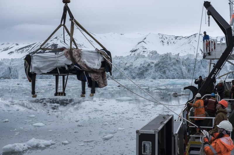 ludovico einaudi orchestrates floating performance in the arctic