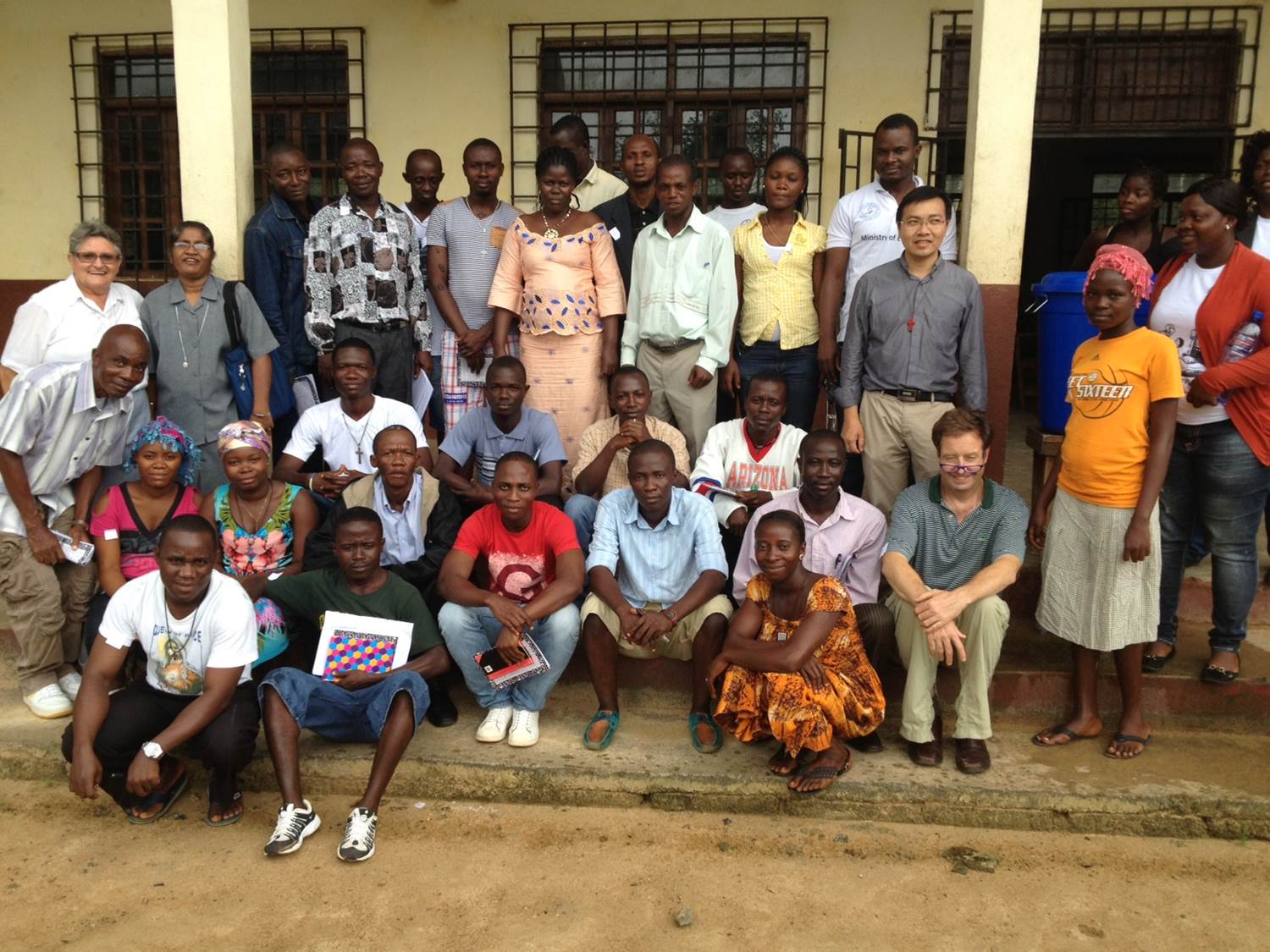 Dr. Flanigan with colleagues in Liberia.