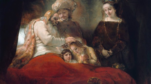 Jacob Blessing Ephraim and Manasseh, by Rembrandt