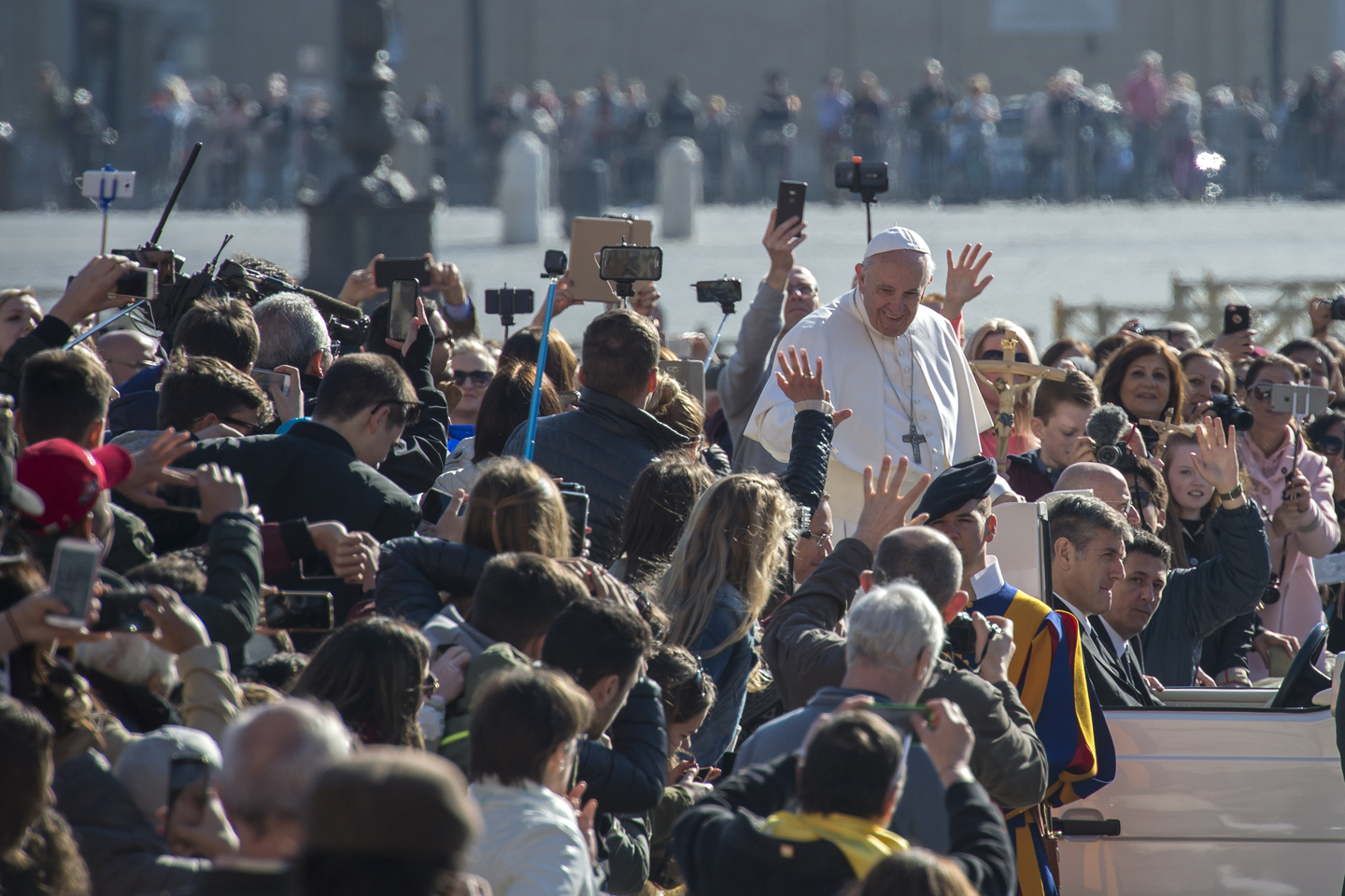 Pope Francis Blessing the Crowd