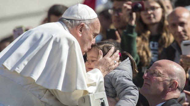 Pope Francis Kissing a baby girl