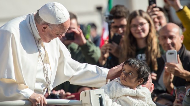 Pope Francis Blessing a baby girl