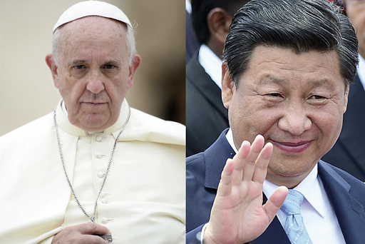 Pope Francis (l) and China&#8217;s President Xi Jinping (r)
