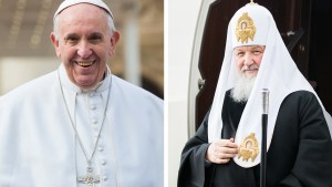 Pope Francis and Patriarch Kirill © Antoine Mekary-ALETEIA – Saint-Petersburg Theological Academy-CC