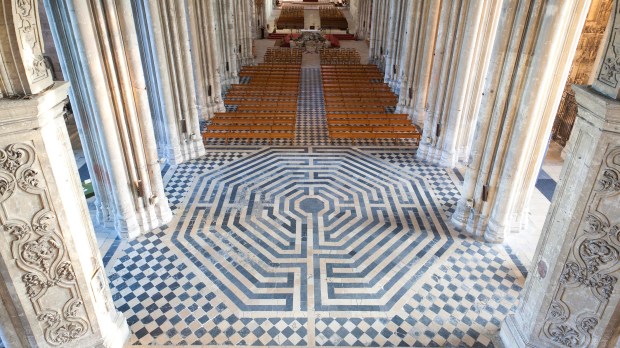 France, Aisne, Saint Quentin, labyrinth of Saint Quentin Basilica