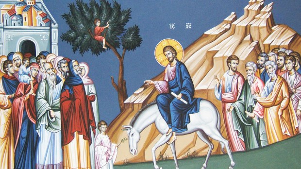 Georgian: glory into Jerusalem. Serbian icon.
