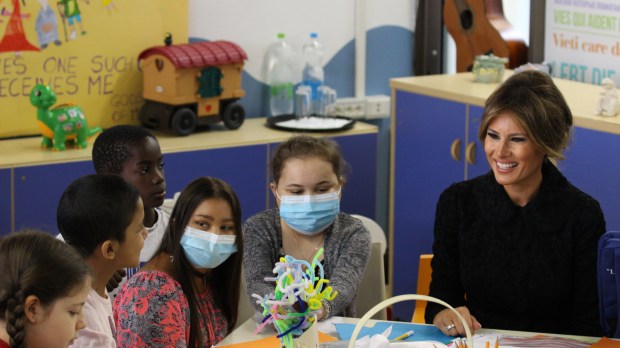 Melania Trump at pediatric hospital in Rome