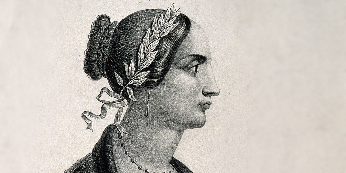 Laura Maria Caterina Bassi. Lithograph by A. di Lorenzo.