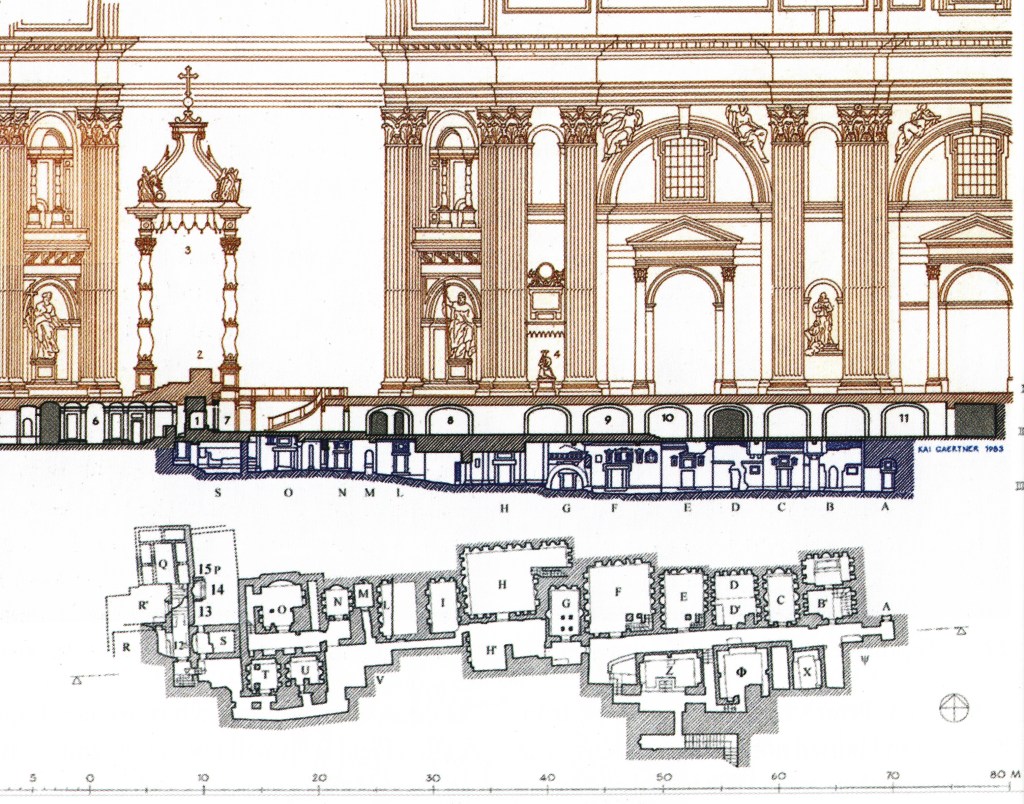 ST PETER BASILICA-VATICAN-NECROPOLIS-ROME-Plan_of_the_Necropolis-digitalisiert von Mogadir-CC