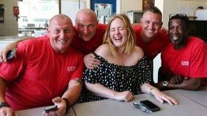 Adele with London Fire Brigade