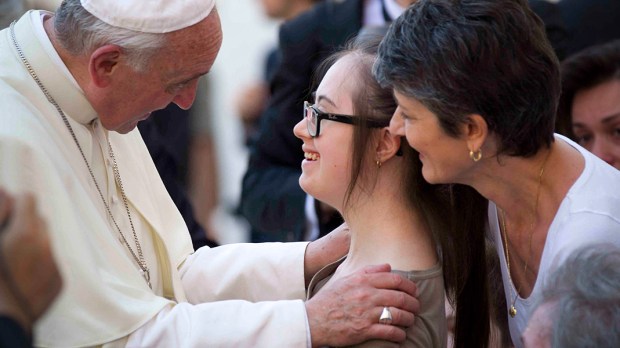 POPE FRANCIS AND GIRL