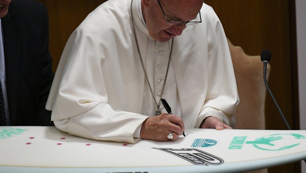 POPE FRANCIS;SURFBOARD