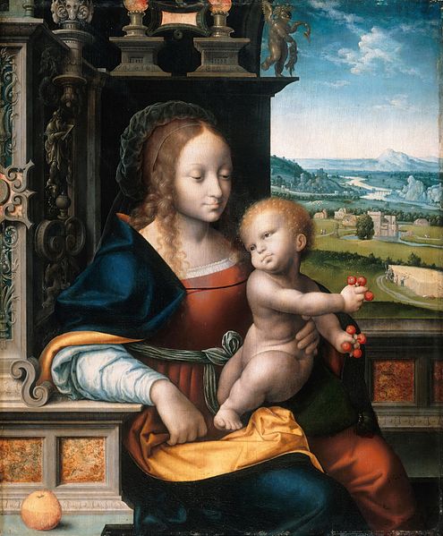 Joos_van_Cleve_-_Kirschenmadonna_(Gemäldegalerie,_Berlin)