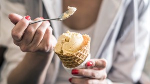 Woman Eating Ice Cream