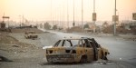 DAMAGED CAR OFF OF ROAD,MOSUL
