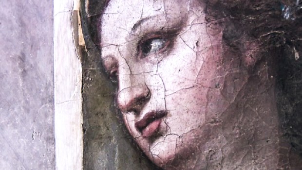 PAINTING OF WOMANS FACE,RAPHEL